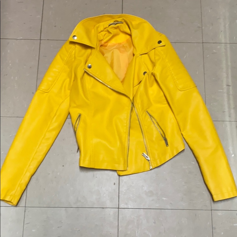Yellow leather jacket